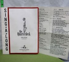 QUARTERDECK SALOON Sing-A-Long booklet Commodore Perry Motor Inn lyrics Toledo picture