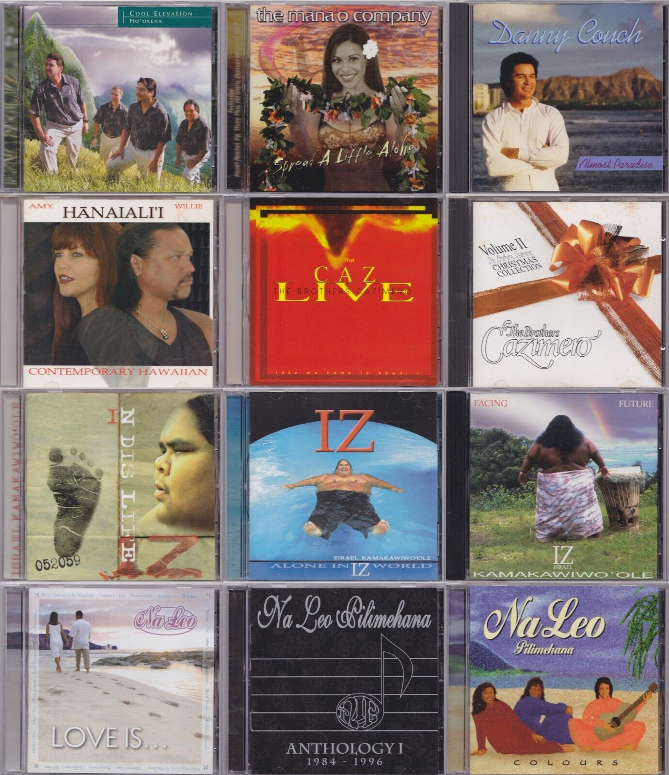 Hawaiian Music CD lot Mana'o company Na Leo IZ Cazimero lot of 12 Used