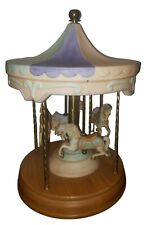 Vintage Willitt's Large Ceramic Carousel Music Box Plays 