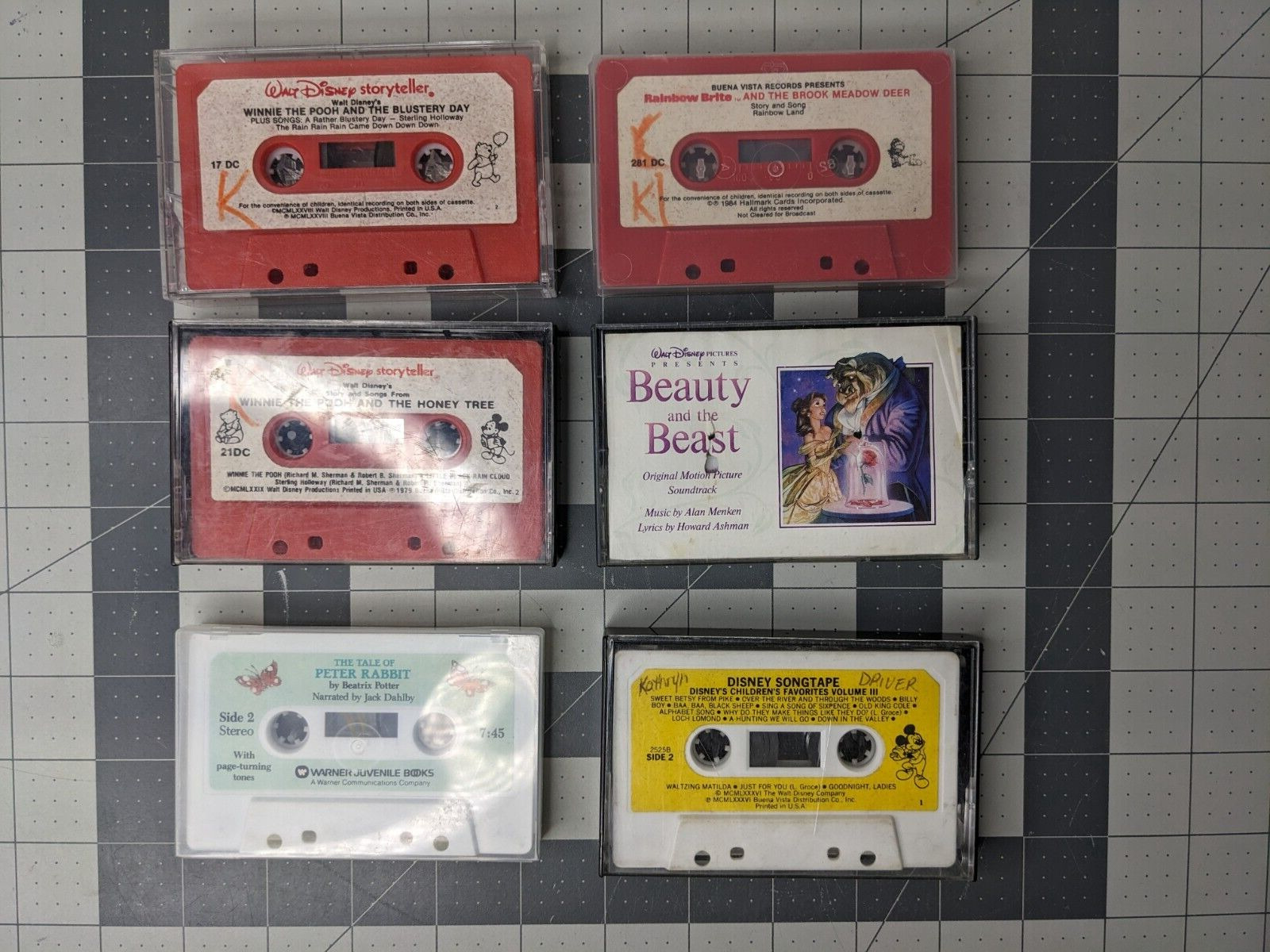 Disney Cassette Tape Lot Winnie the Pooh Beauty Songtape and Peter Rabbit Lot