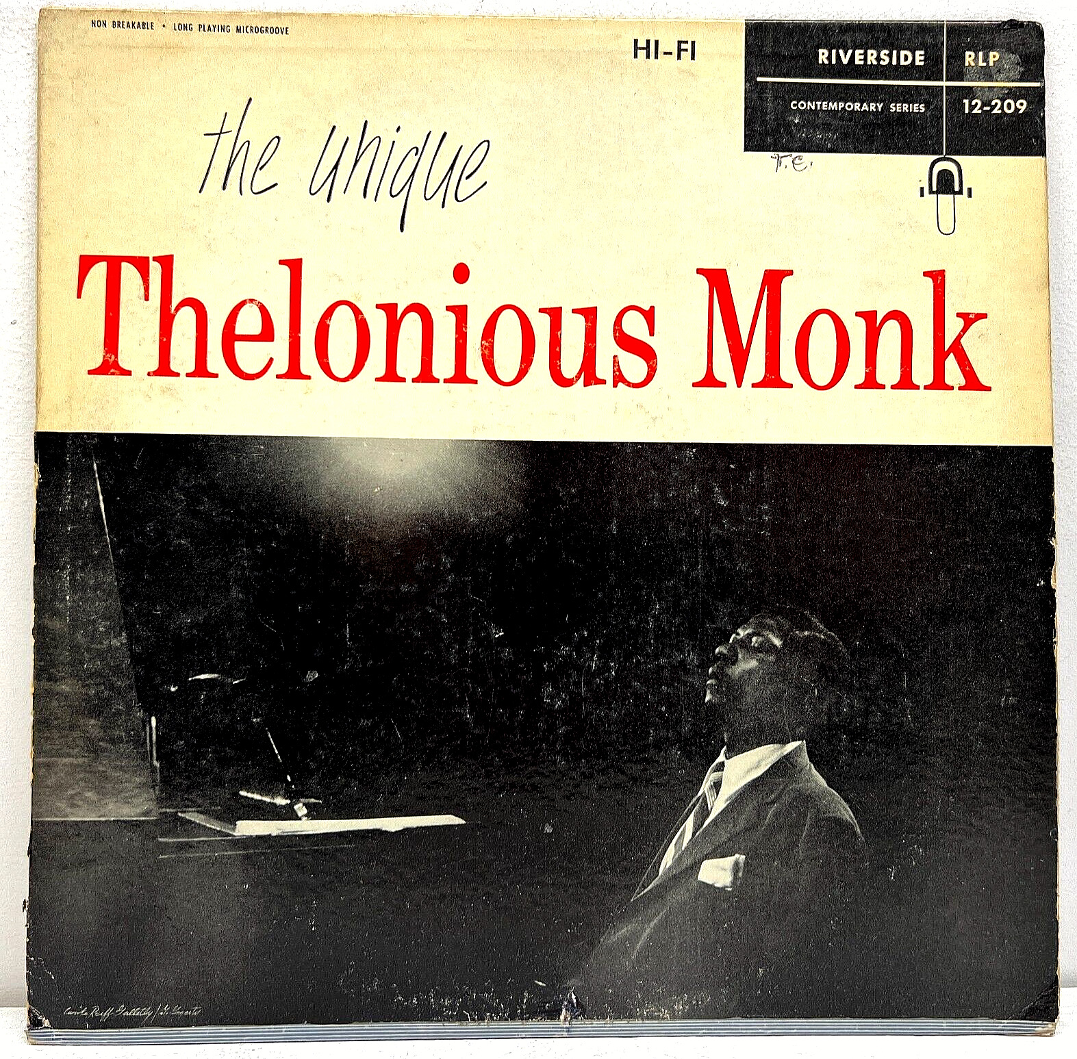 The Unique Thelonious Monk 1958 Vinyl Riverside Records
