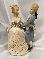 Vintage Porcelain Victorian Music box figurine dancing couple picture
