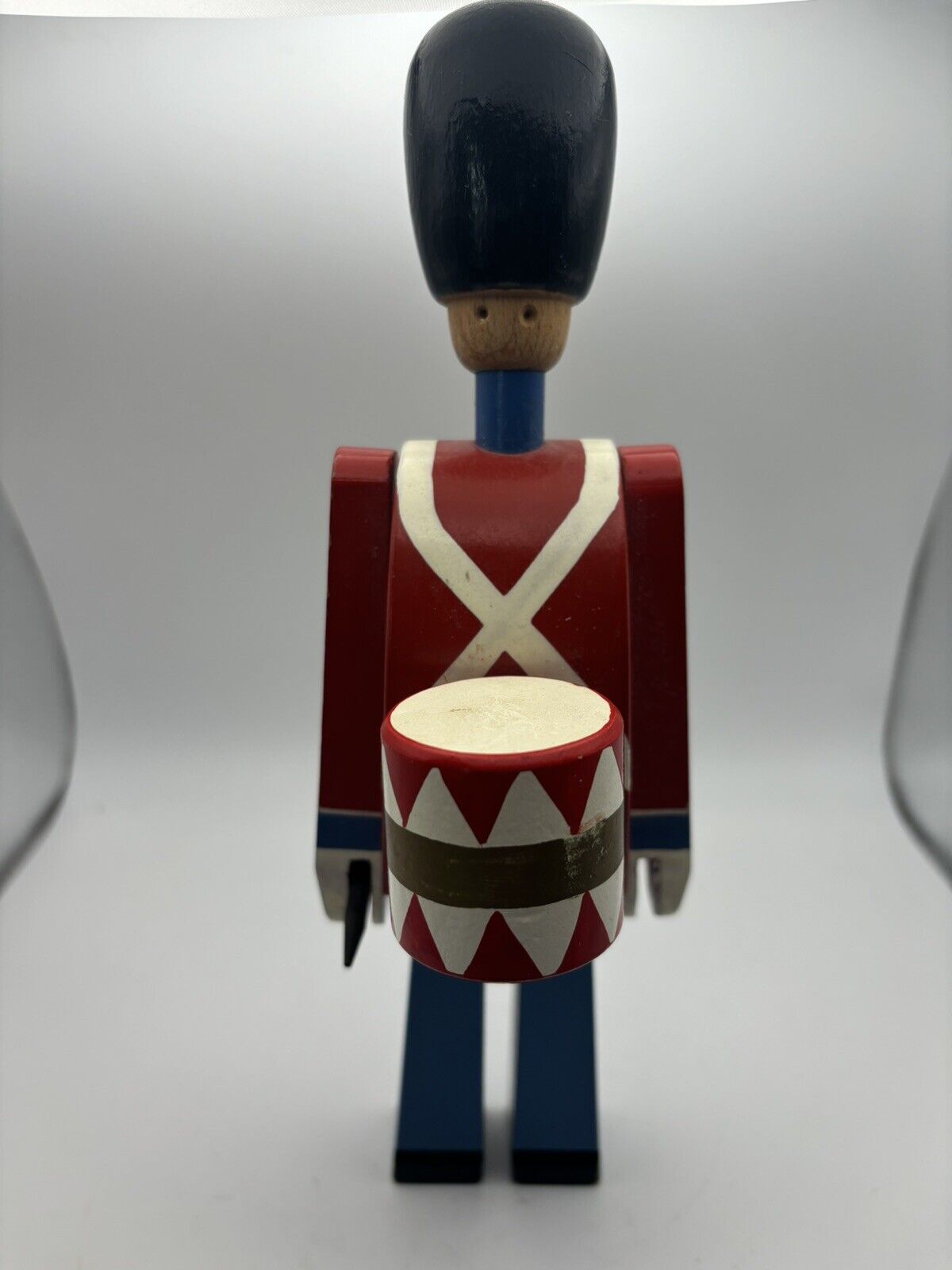 Vintage Kay Bojesen 8.5” Danish Wooden Toy Soldier With Drum From Denmark