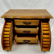 Vintage London Leather Jewelry Chest Wood Music Box Plays Love Story picture