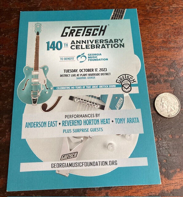 Gretsch Guitar Co. 140th Anniversary Celebration Souvenir Brochure Card - USA