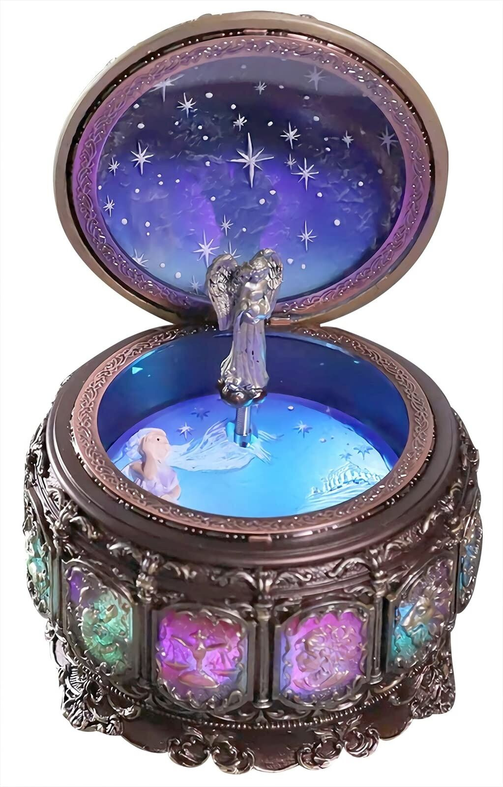 DELIWAY Vintage Constellation Music Box Plays Always with Me Tune, Goddess Ro...