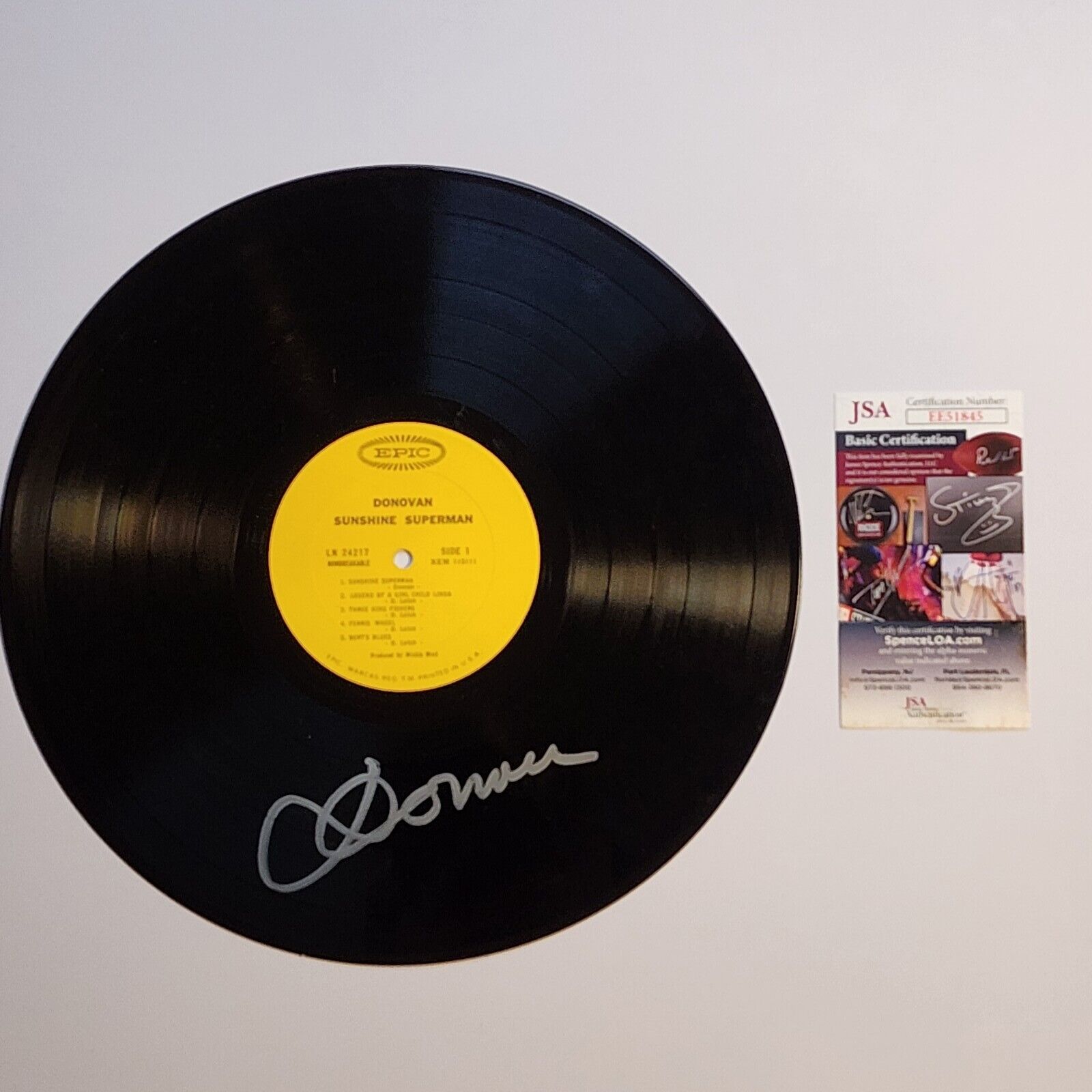 Donovan Signed Vinyl Record JSA COA Autograph Auto Singer LP Sunshine Superman
