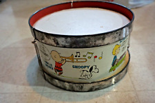 Vintage Chein Peanuts Marching Band Drum Snoopy Charlie Brown Lucy Metal picture
