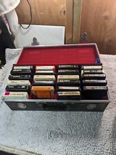 Lot Of (22) Classic Rock 8-Track Tapes With Carrying Case - Untested picture