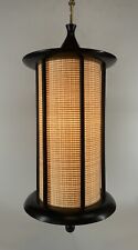 Rare Vintage 60s MCM John Keal for Modeline Pagoda Chain Swag Lamp Bamboo Shade picture