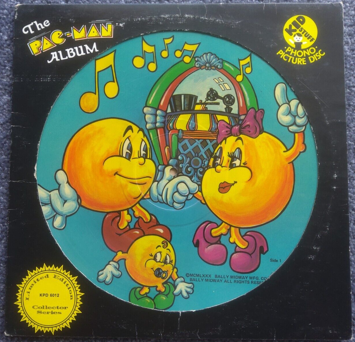 THE PAC-MAN ALBUM ~ LP PICTURE DISC 1980 ~ VG/VG+ ~ BALLY MIDWAY