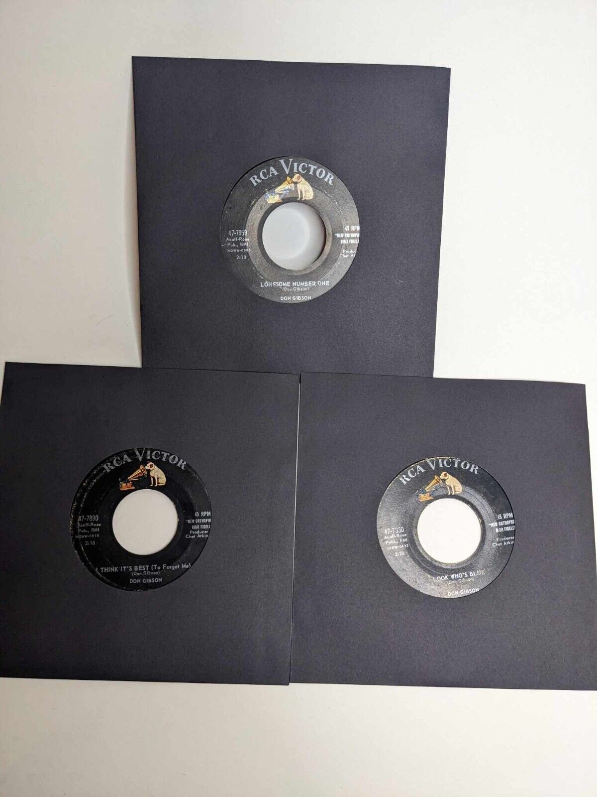Don Gibson Lot 2- (4) VINTAGE 45s - 7\