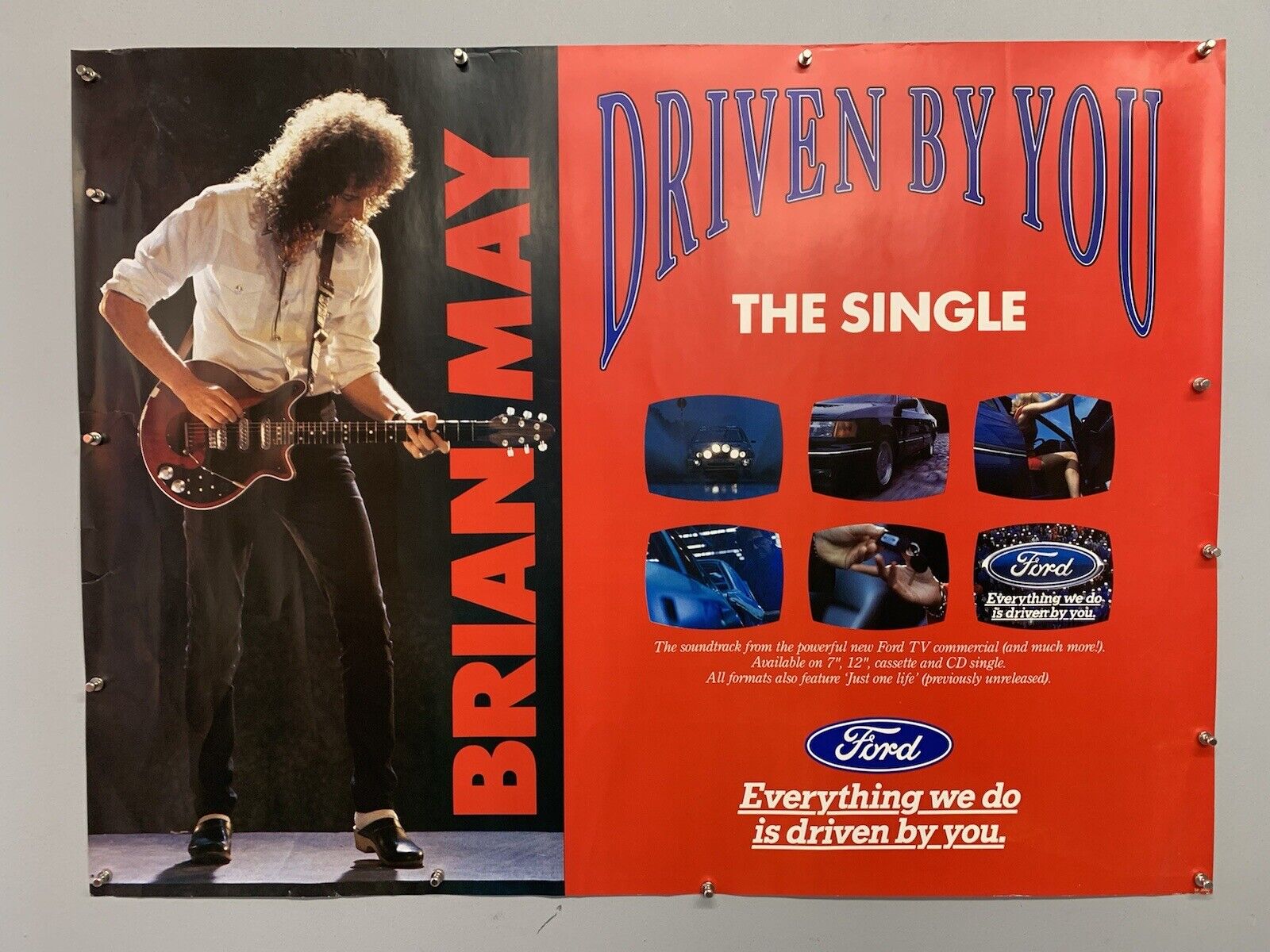 Queen Poster Brian May Original Vintage Ford Promotion Driven By You 1991 #1