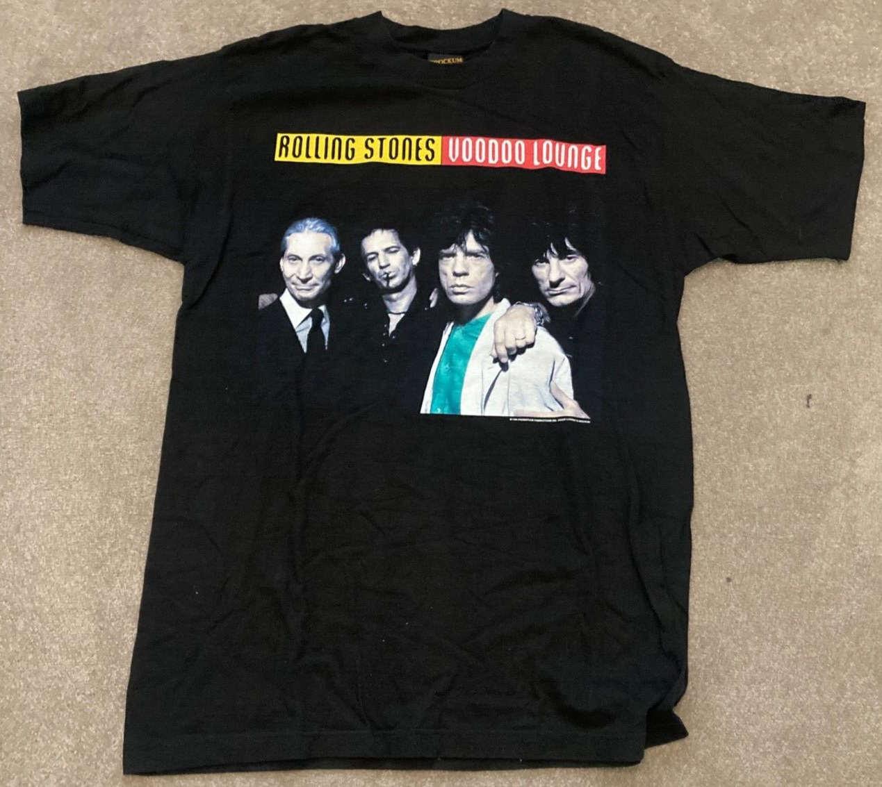 Rolling Stones-Voodoo Lounge RARE ORIGINAL VINTAGE Australian Tour T-Shirt -1994
