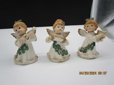 Homco Vintage Lot of 3 Porcelain #5252 Holly Barry Angels. picture