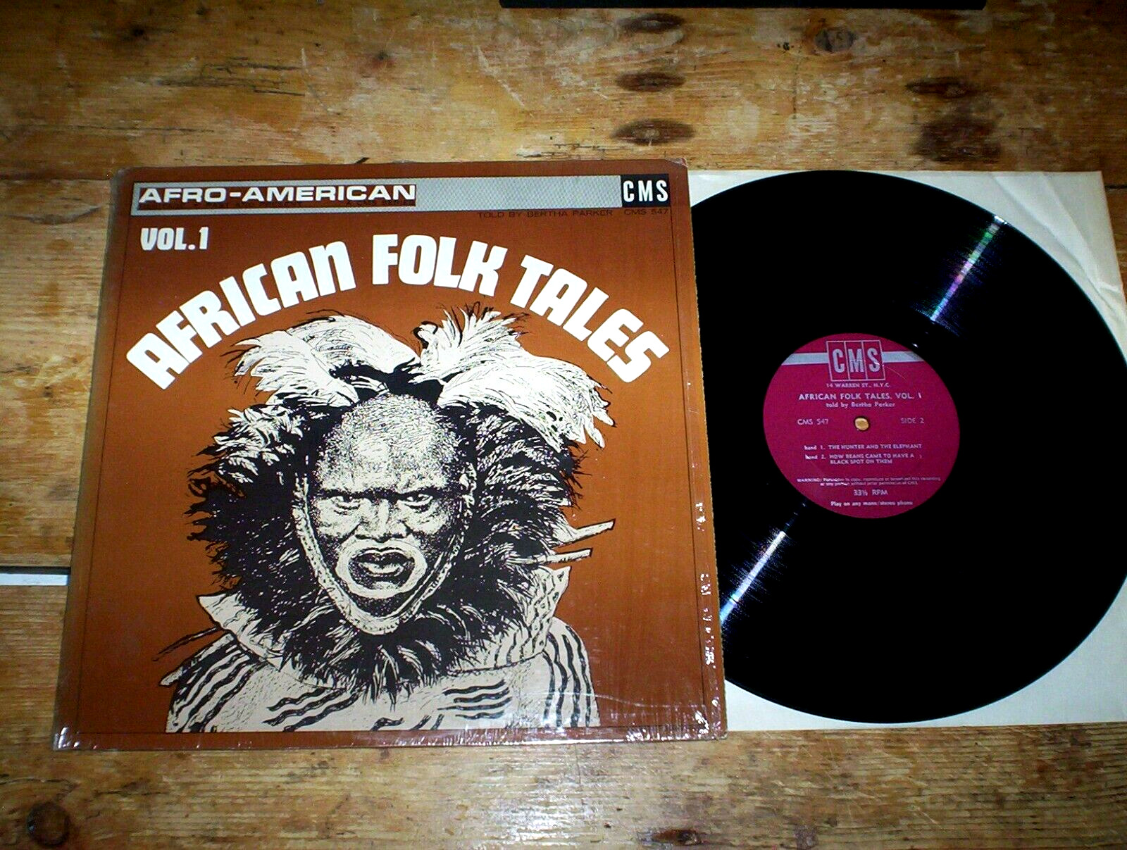 Bertha Parker AFRICAN FOLK TALES Vol. 1     Vintage 1968 VINYL LP in shrink NM