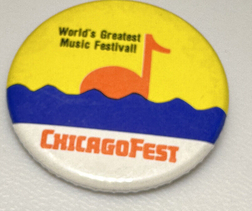 Vintage Chicago Illinois Chicagofest Music Festival Event Pin Pinback Button