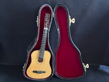 Vintage Miniature Wooden Acoustic Bass Guitar and Black Case 8