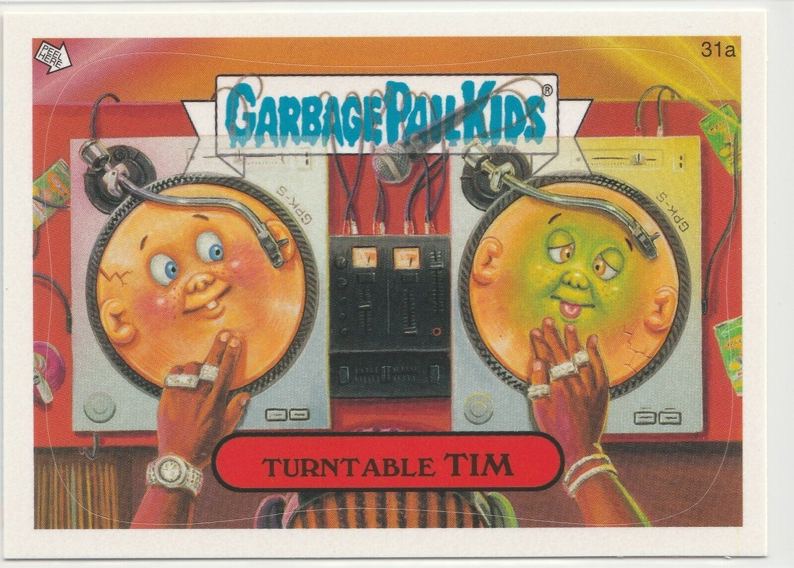 Garbage Pail Kids GPK Turntable Tim turntablist disc jockey vinyl record spin DJ