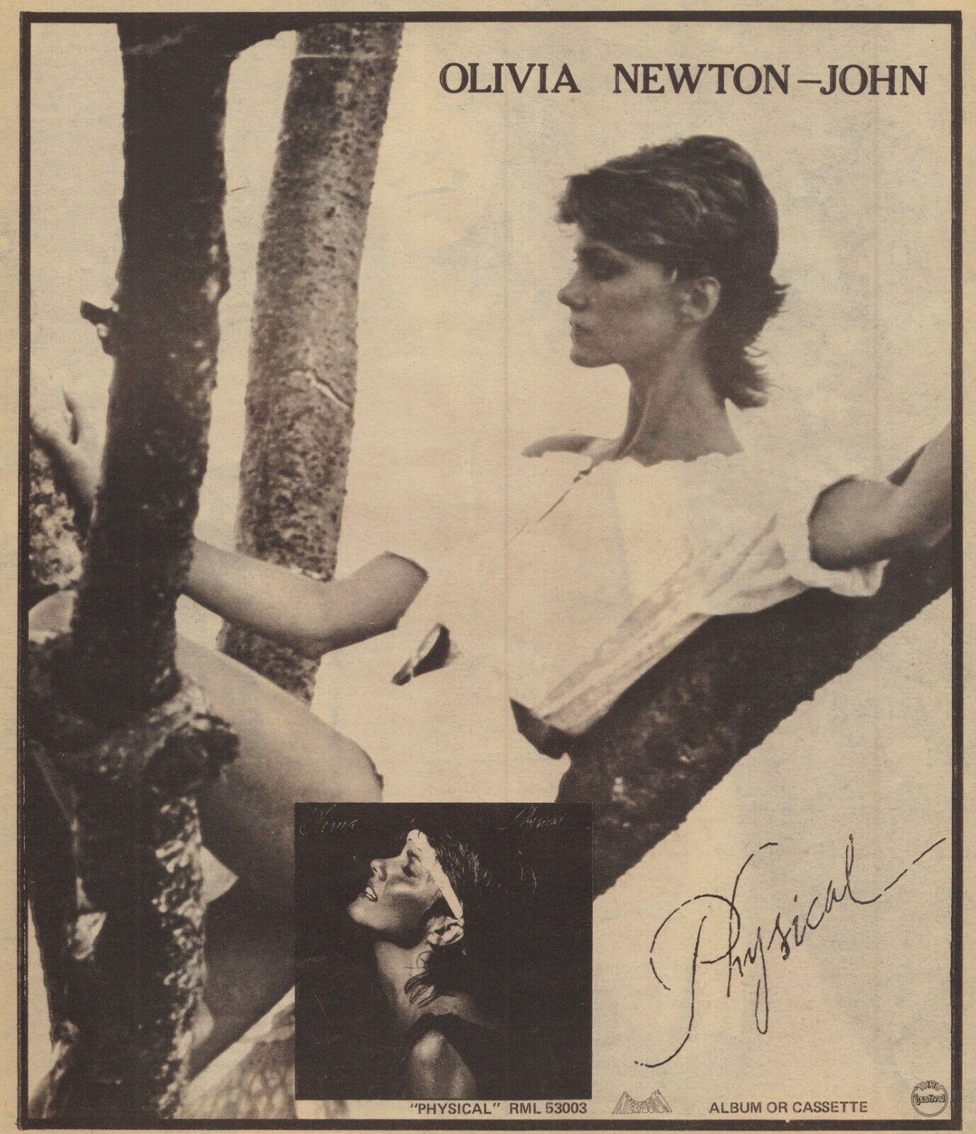 Olivia Newton-John Physical Studio Album Original Vintage Print Ad Circa 1981