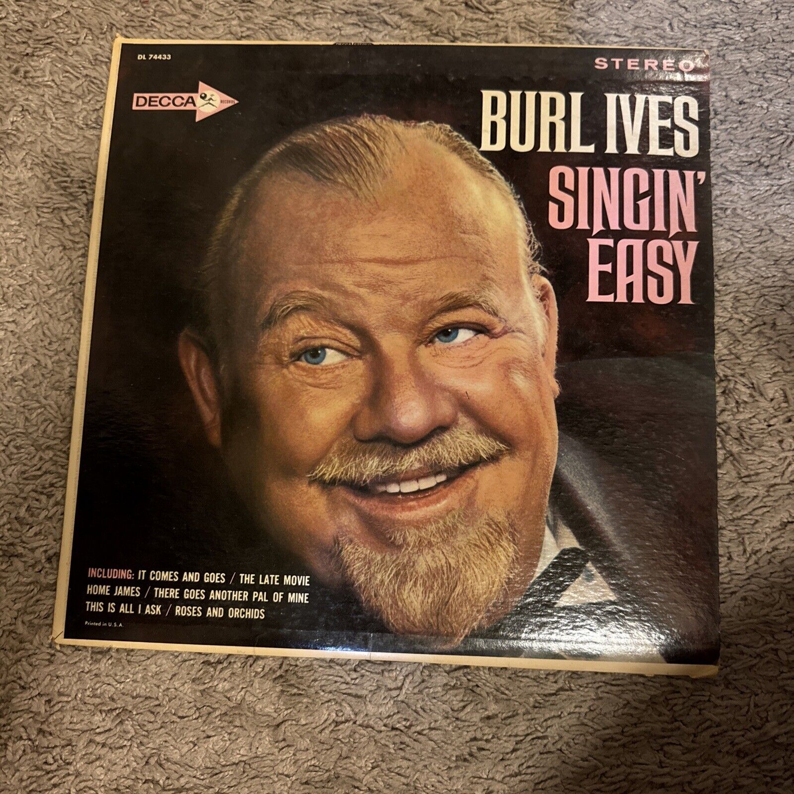 Vintage - Burl Ives - Singin' Easy - Vinyl LP Record - Decca