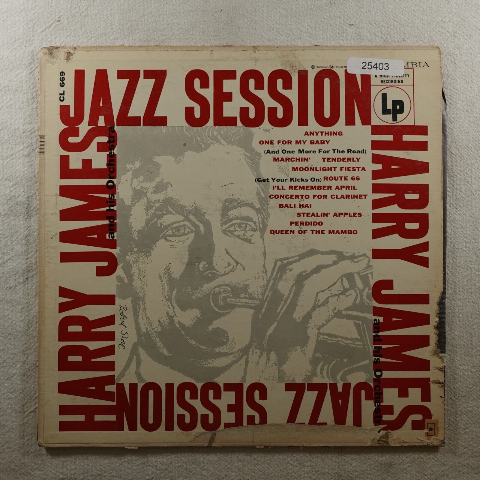 Harry James Jazz  Session   Record Album Vinyl LP