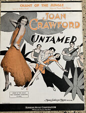 VINTAGE SHEET MUSIC JOAN CRAWFORD UNTAMED CHANT OF THE JUNGLE 1929 UKULELE picture