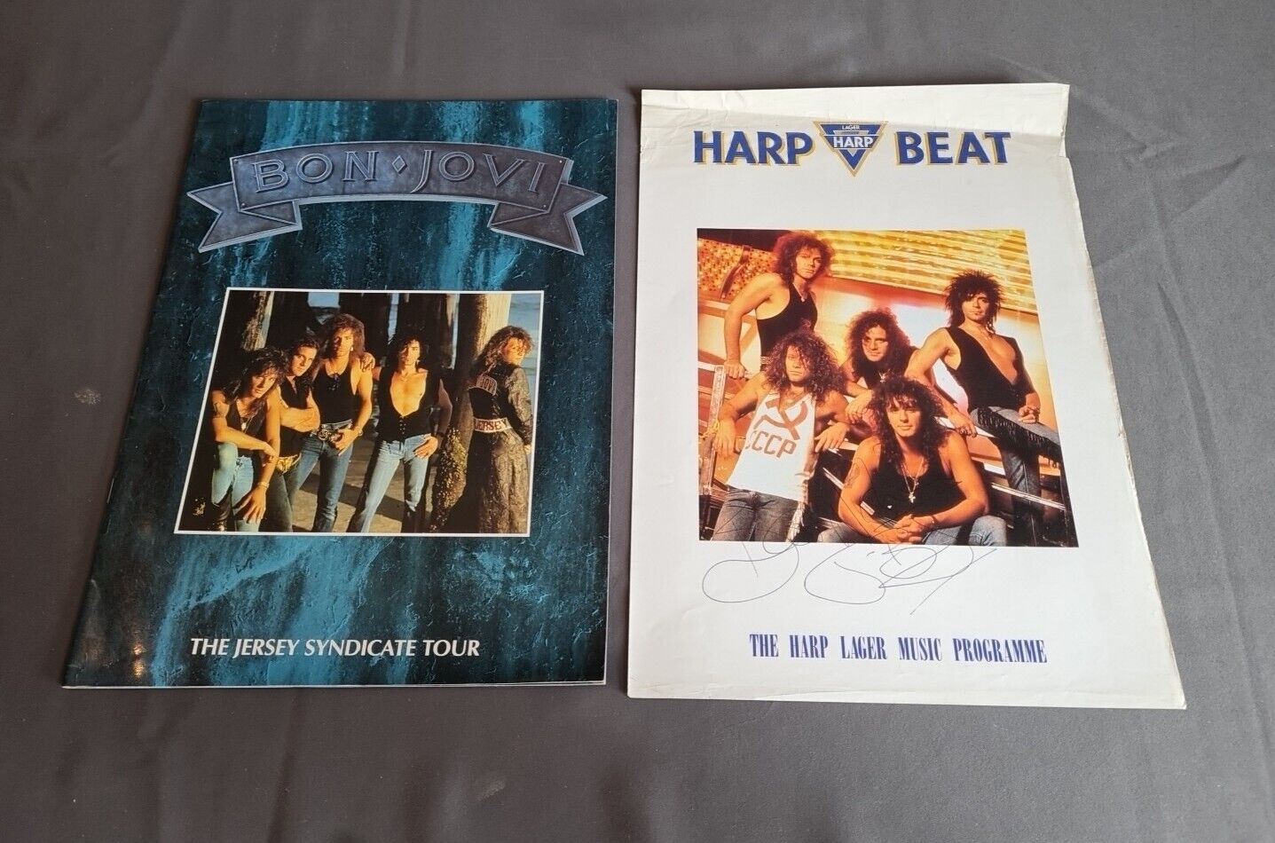 RARE Bon Jovi The Jersey Syndicate Tour Programme 1988 Harp Lager JBJ Autograph 