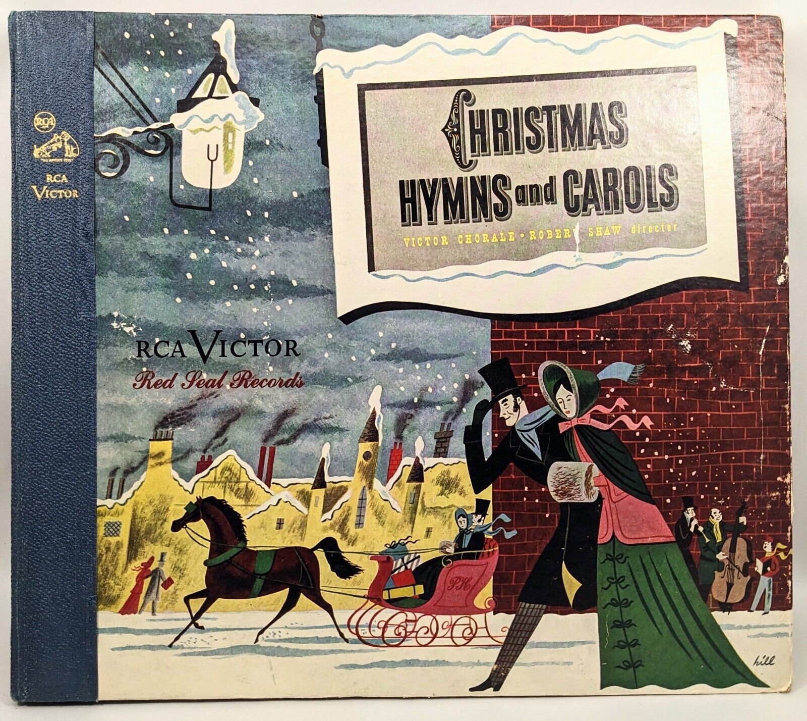 Vtg RCA Victor Christmas Hymns & Carols Records, Victor Chorale / Robert Shaw