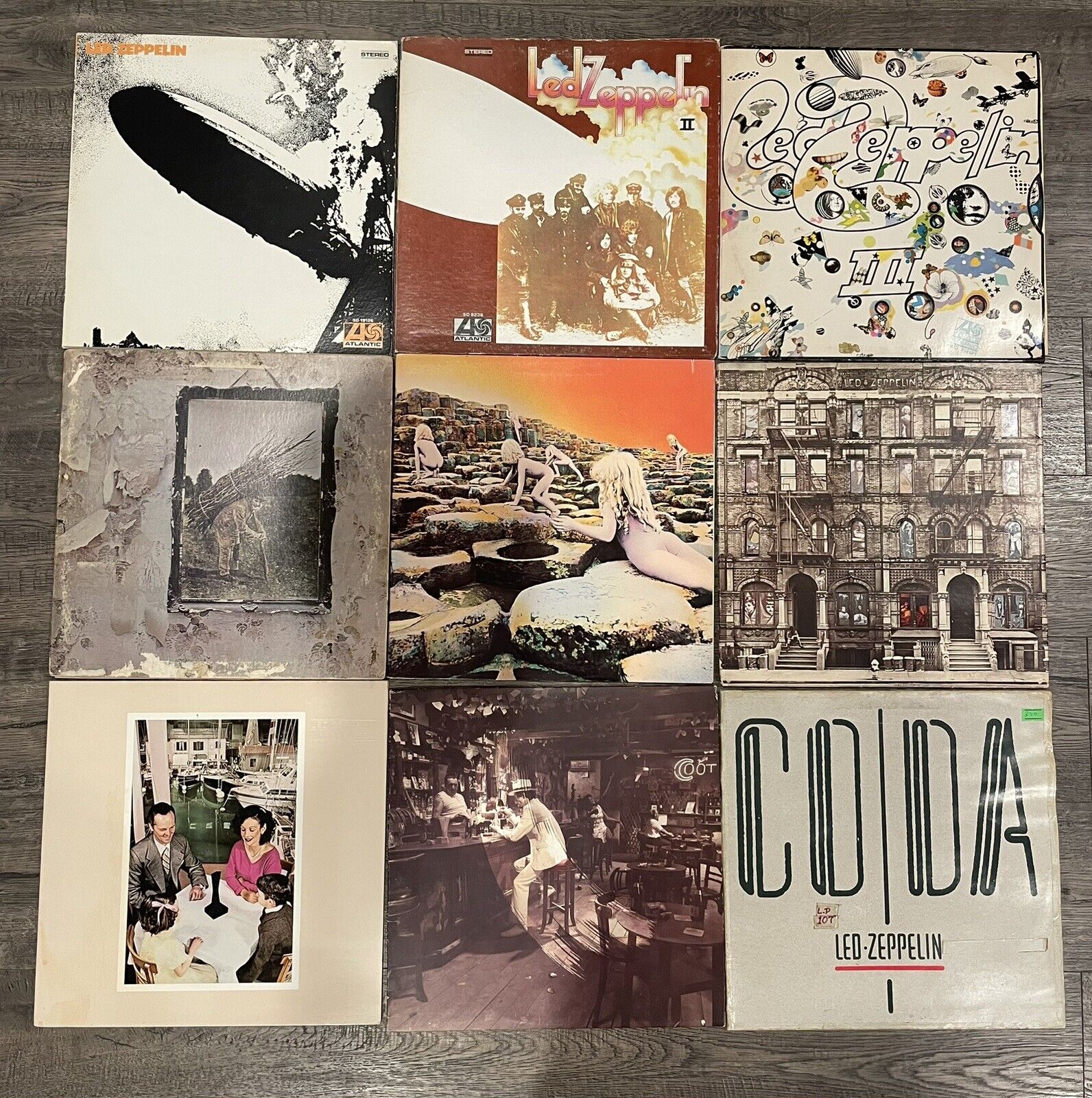 Lot of 9 Vintage Led Zeppelin Studio Albums Vinyl 60s 70s 80s I,II,III,IV - CODA