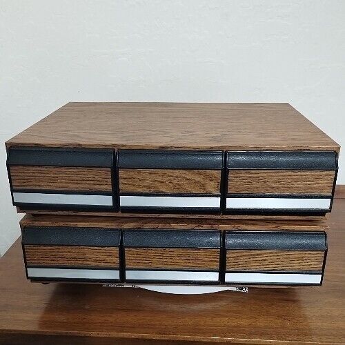 Lot/2 VINTAGE Cassette Tape STORAGE BOXES STACKABLE 3 DRAWERS Holds 36 SEE VIDEO