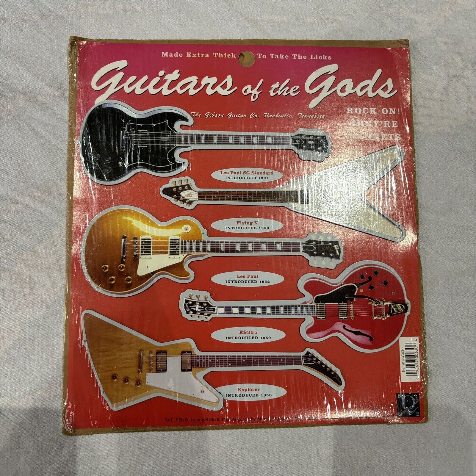 Guitars Of The Gods Refrigerator Magnet Set BlueQ Gibson Guitar Les Paul \'96 NEW