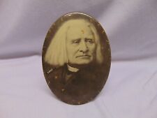 Vintage Composer Photo Liszt Pinback Style Picture Print Sepia Toned Music oval picture