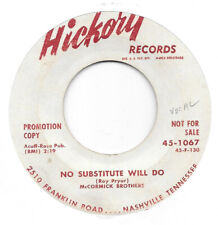 MCCORMICK BROTHERS No Substitute Will Do on Hickory bluegrass bop PROMO 45 HEAR picture