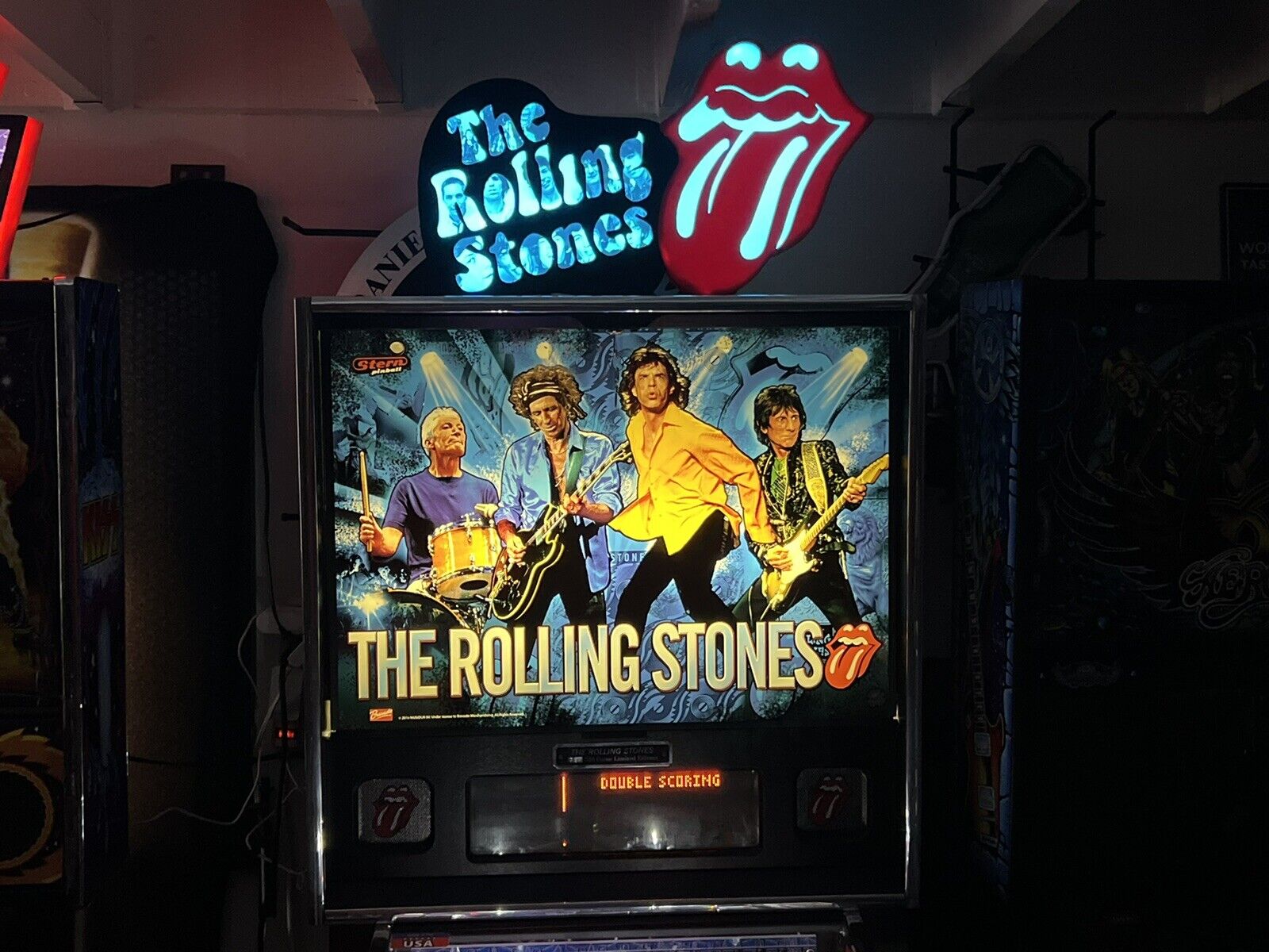 Rolling Stones pinball Topper with Lithophane Images, LED lights & Sound sensor