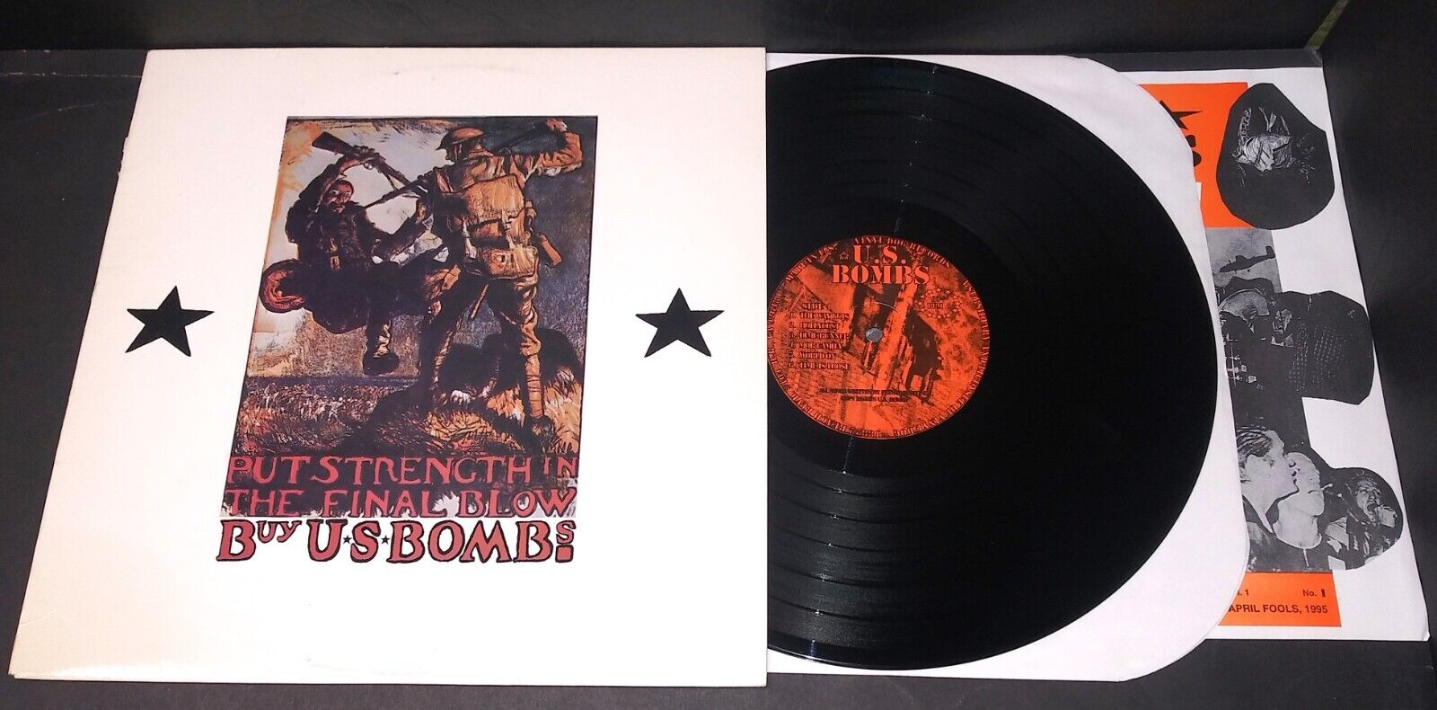 Vintage punk lp U.S. BOMBS Put Strength in the Final Blow 1995 Vinyl Dog EX/V+