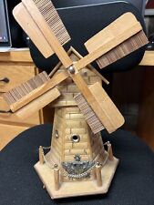 Vintage Bamboo Musical Windmill and Bank w/o Key, Plays 