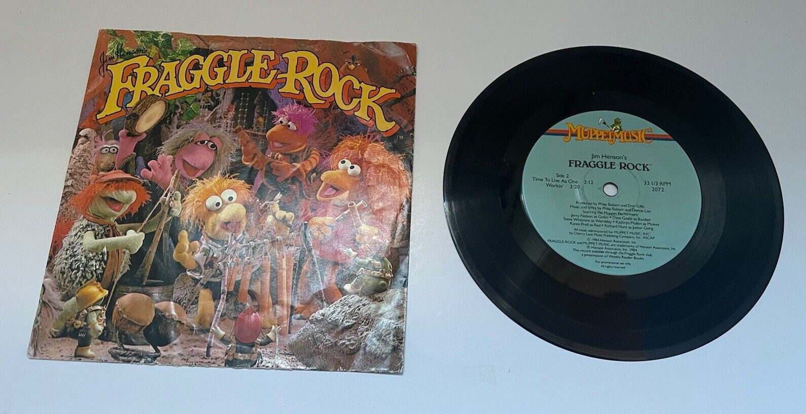 Jim Henson’s Fraggle Rock 7” Record Album The Muppets Vintage 1984