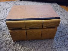 Vintage Kenmark Industrial Faux Wooden 2 level 6 Drawer Cassette Game CD Holders picture