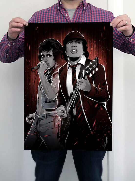 AD/DC Limited Edition Print - Bon Scott Angus Young - ACDC - Livewire