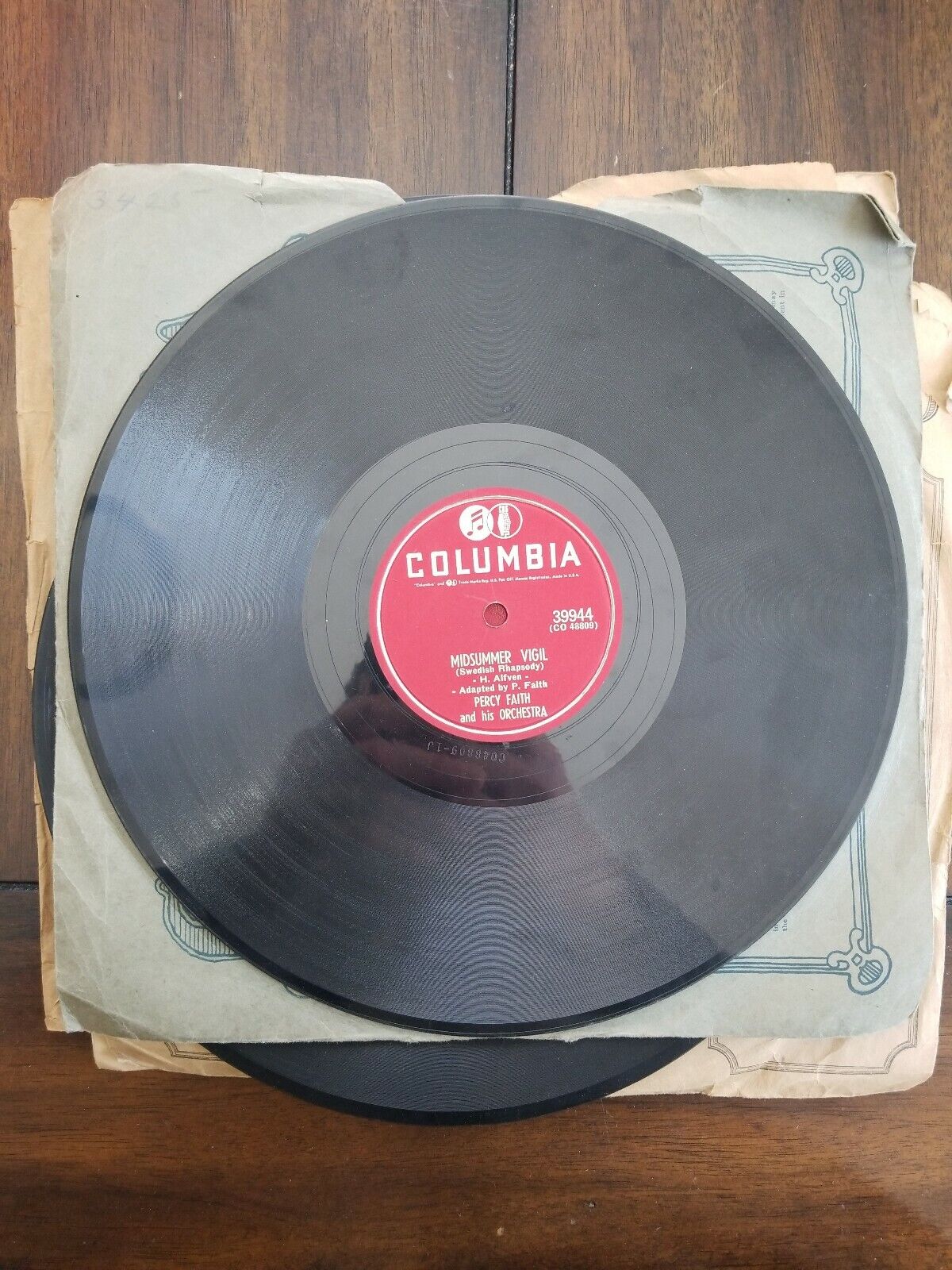 vintage 78 RPM shellac record Columbia 39944 Percy Faith Moulin Rouge/Misummer 