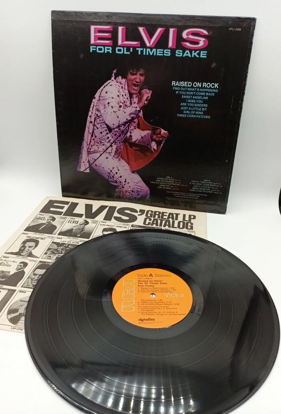 VINTAGE Elvis Presley Raised on Rock LP Vinyl Record Album APL1-0388 Tested READ