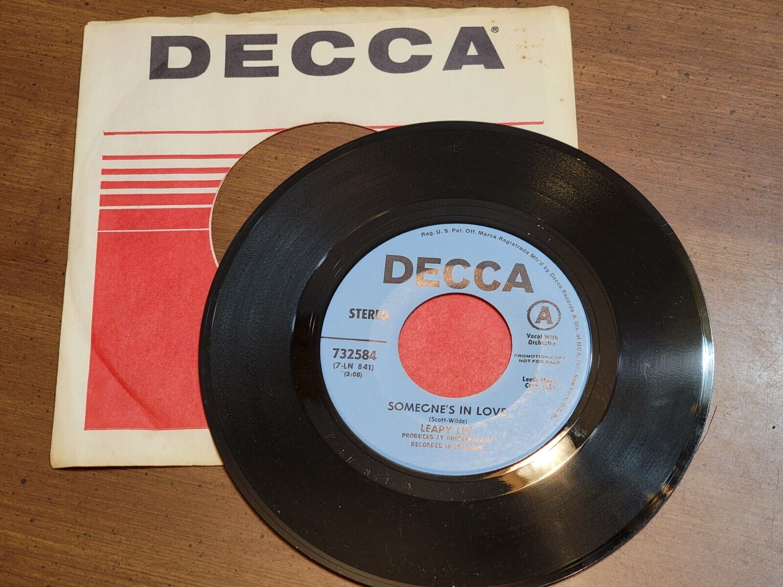 Vtg 1969 45 Leapy Lee – Someone's In Love Decca Promo VG+, NM