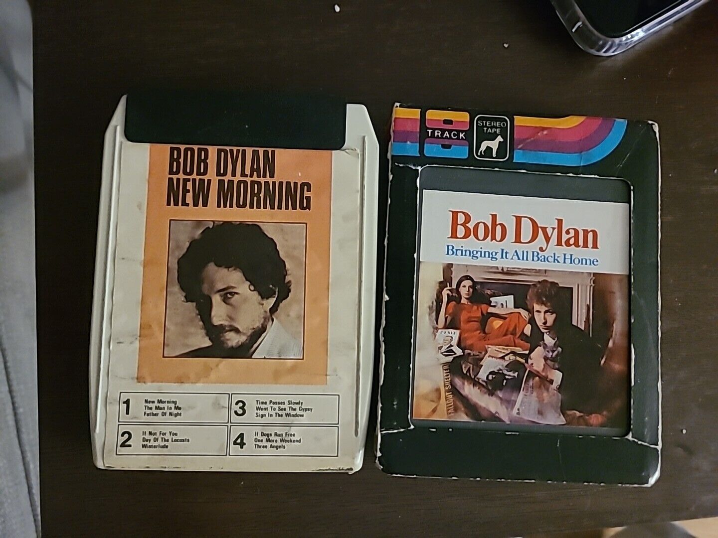 Lot of 2 Vintage Bob Dylan 8 Track Tapes Bringing It All Back Home & New Morning