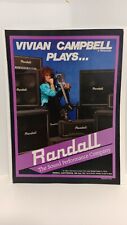RANDALL GUITAR AMPLIFIERS - VIVIAN CAMPBELL WHITESNAKE - PRINT AD.  11X8.5   m1 picture