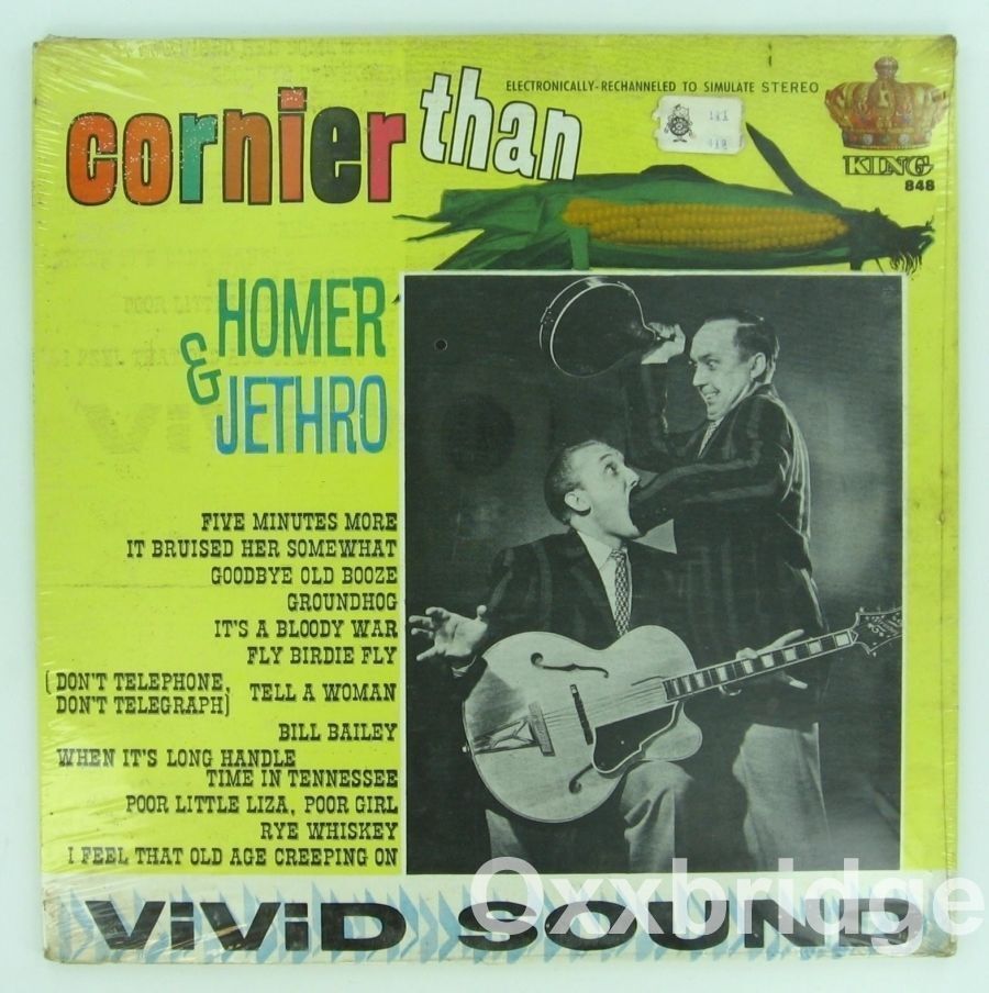 SEALED HOMER & JETHRO Cornier Than KING 848 Original Stereo RARE Bluegrass Vinyl