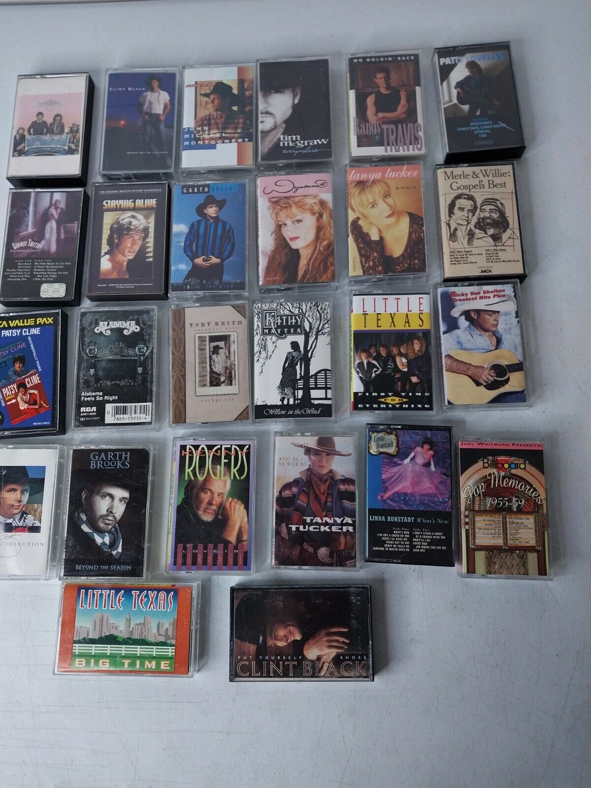 Country Western Vintage Audio Cassettes lot of 26 Original Tapes & Cases