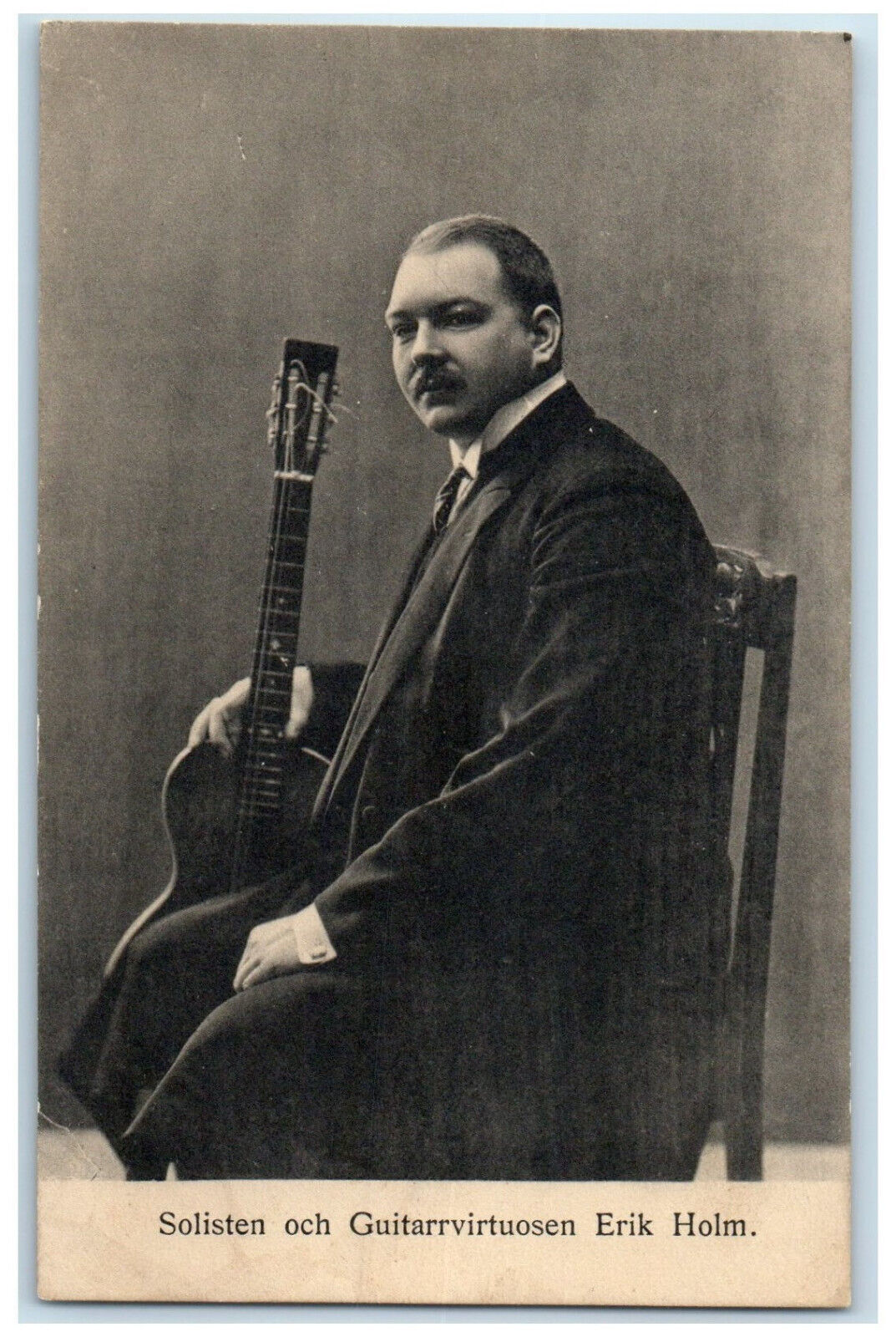 c1910 Soloists and Guitar Virtuosos Erik Holm Unposted Antique Postcard