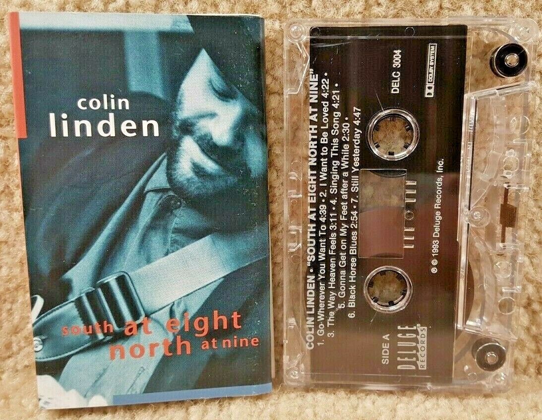 Vintage 1993 Cassette Tape Colin Linden South At Eight North At Nine Deluge