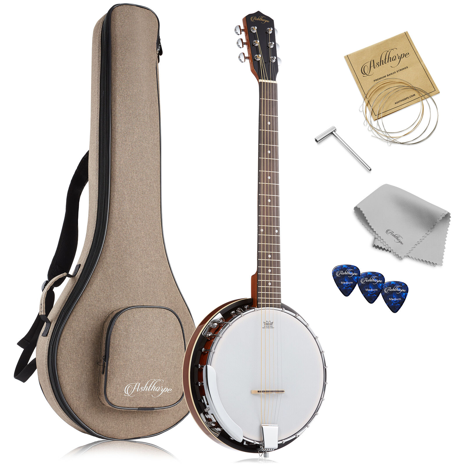 6-String Banjo - Full Size with Closed Back, Mahogany Resonator